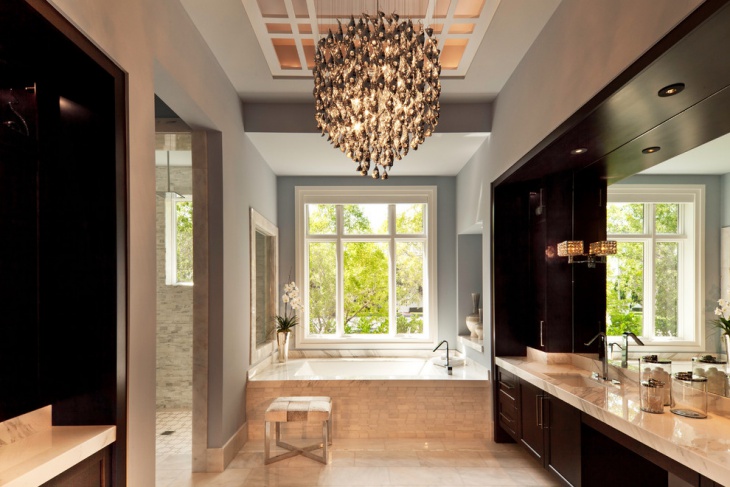Contemporary Master Bathroom Chandelier