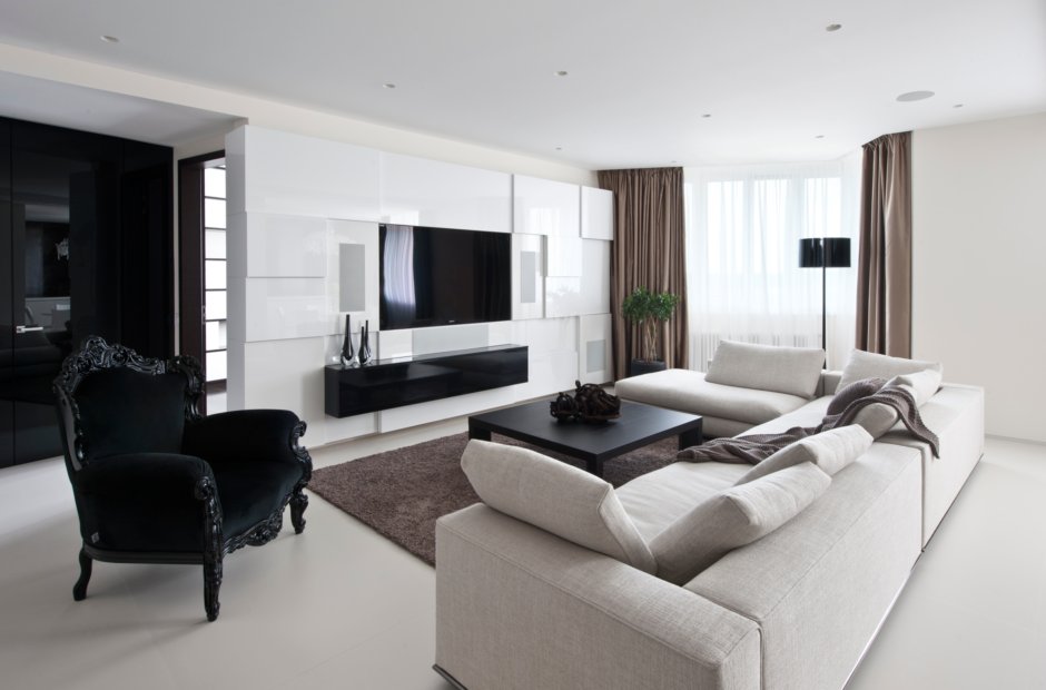 home decor living room modern black and wblack chair 940x620 1