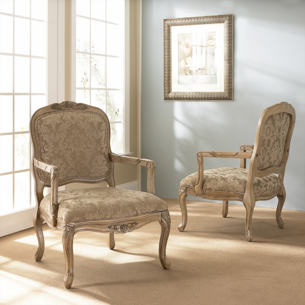 luxurious classic chairs in white washed tone color